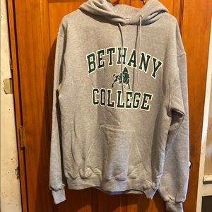 Bethany College Champion Gray hoodie with bag